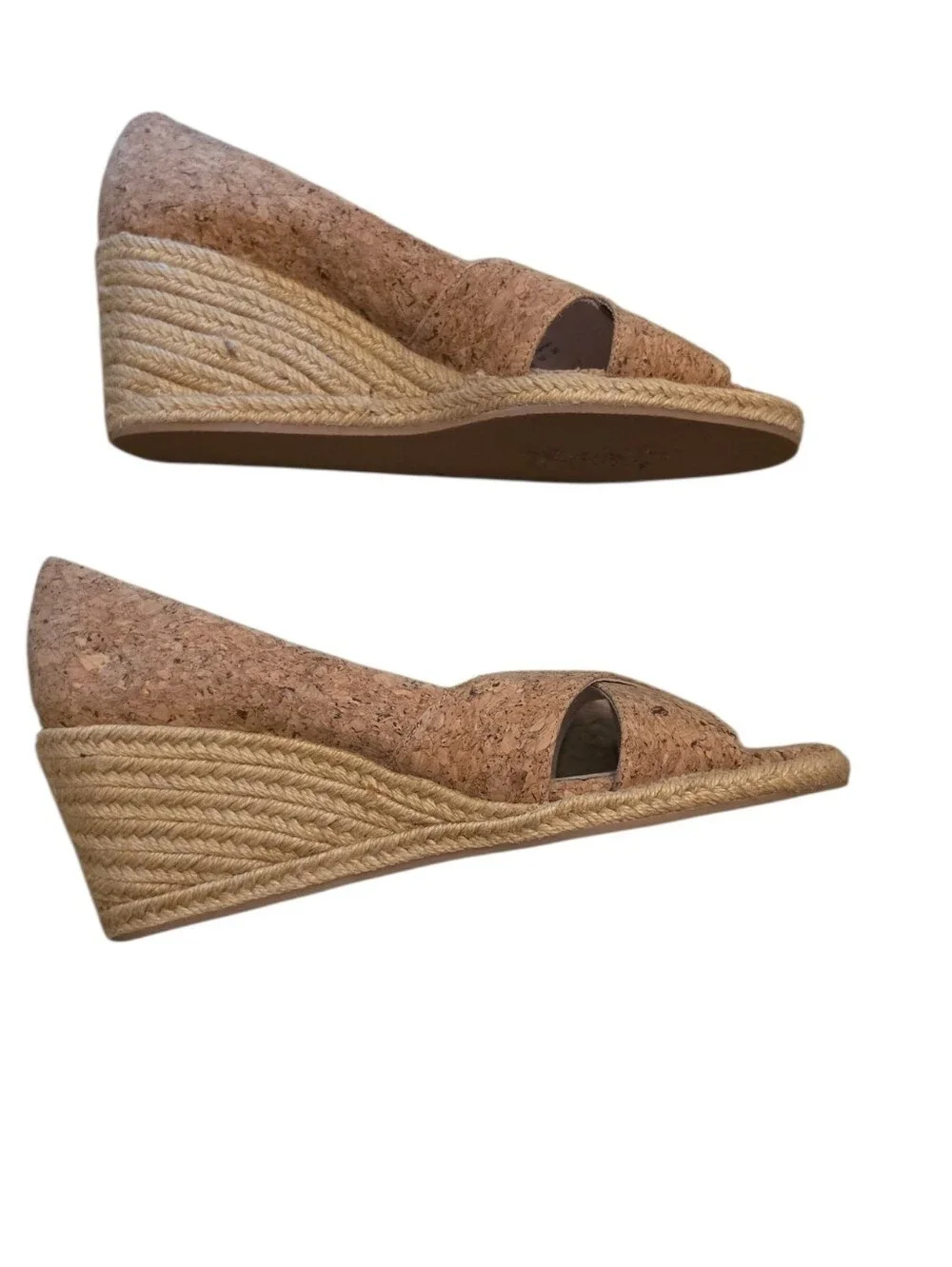 Jack Rogers Women’s Cork Peep-Toe Espradille Wedges in Brown - 8.5